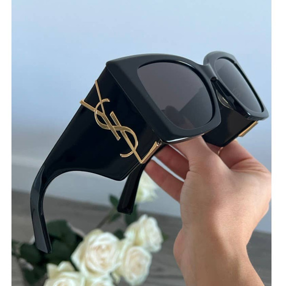 NEW Saint Laurent SLM119 Blaze Black Sunglasses - Picture 1 of 9